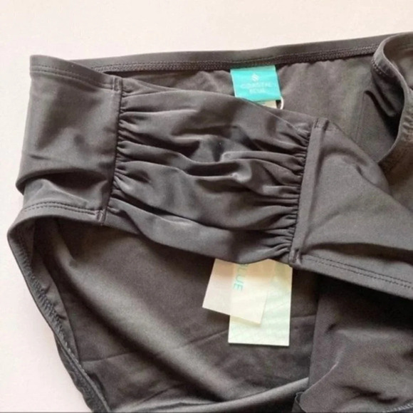 NEW Coastal Blue Black Low Rise Hipster Bikini Swim Suit Bottoms Size 2XL - Picture 5 of 7